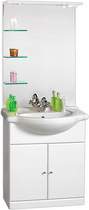 daVinci 750mm Contour Vanity Unit with ceramic basin, mirror and shelves.