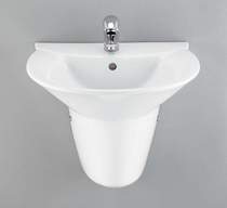 Venezia 1 Tap Hole Wall Hung Basin And Semi-Pedestal.