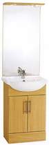 daVinci 550mm Birch Vanity Unit with ceramic basin, mirror and lights.