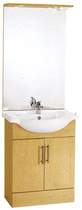 daVinci 650mm Birch Vanity Unit with ceramic basin, mirror and lights.