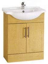 daVinci 650mm Birch Vanity Unit with one piece ceramic basin.