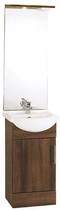daVinci 450mm Wenge Vanity Unit with ceramic basin, mirror and lights.