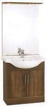 daVinci 750mm Wenge Vanity Unit with ceramic basin, mirror and lights.