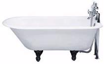 Roll Top Winchester small single ended bath with black feet. 1500mm.