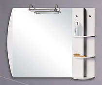 Reflections Crewe illuminated bathroom mirror with shelves. 1000x800mm.
