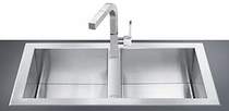Smeg Sinks 2.0 Bowl Stainless Steel, Low Profile Kitchen Sink.