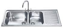Smeg Sinks 2.0 Bowl AntiScratch Stainless Steel Sink, Right Hand Drainer.