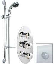 Sensational Contour Triple thermostatic valve + slide rail, freelow bath filler