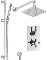 Hudson Reed Tec Twin Thermostatic Shower Valve, Diverter, Head & Slide Rail.