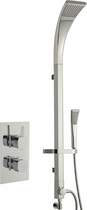 Hudson Reed Kia Twin Thermostatic Shower Valve & Modern Rigid Riser Kit.
