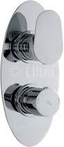Ultra Entity 3/4" Twin Thermostatic Shower Valve With Diverter.