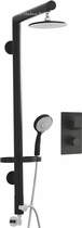 Hudson Reed Hero Twin Thermostatic Shower Valve & Rigid Riser Set (Black).
