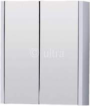 Ultra Lux Mirror Bathroom Cabinet, 2 Doors (White). 600x650x100mm.