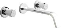 Hudson Reed Clio 3 Tap Hole Wall Mounted Basin Mixer Tap.