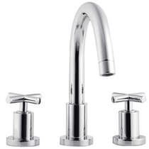 Ultra Helix X head 3 Tap hole deck mounted bath filler with small swivel spout.