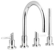 Ultra Scene 4 Tap hole bath shower mixer with swivel spout.