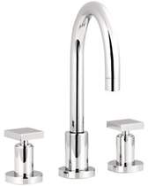 Ultra Milo 3 Tap hole basin mixer with swivel spout and pop up waste.