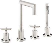 Hudson Reed P-zazz Cross Head 4 Tap Hole Bath Shower Mixer & Shower Kit.