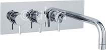 Ultra Quest Wall Mounted Thermostatic Triple Bath Filler Tap (Chrome).