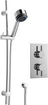 Ultra Quest Twin Thermostatic Shower Valve, Slide Rail & Handset.