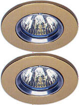 Lights 2 x Low voltage gold halogen downlighter with lamps & transformers.