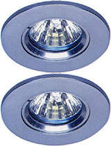 Lights 2 x Low voltage chrome halogen downlighter with lamps & transformers.