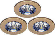 Lights 3 x Low voltage gold halogen downlighter with lamps & transformers.