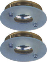 Lights 2 x Low voltage gold & glass downlight with lamps & transformers.
