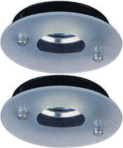 Lights 2 x Low voltage black & glass downlight with lamps & transformers.