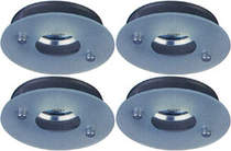 Lights 4 x Mains 240V satin lightglass halogen downlighter with lamp.