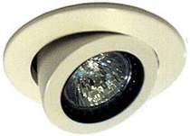 Lights Mains 240V white scoop halogen directional  downlighter with lamp.