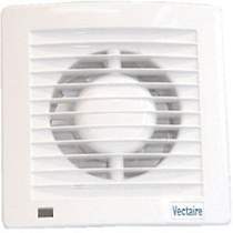 Vectaire Slim Line Axial Extractor Fan With Timer. 100mm (White).
