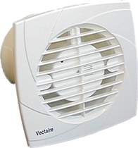 Vectaire Recessed Extractor Fan With Timer. 100mm (White).