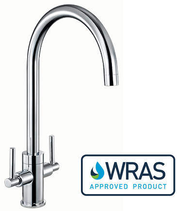 1810 Curvato dual Lever Kitchen Tap (Chrome).