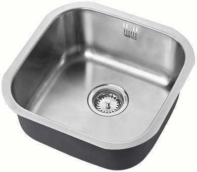 1810 Undermounted Kitchen Sink With Plumbing Kit (Satin, 400x400mm).