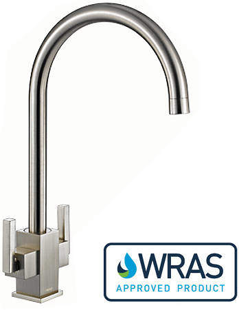 1810 Ruscello Dual Lever Kitchen Tap (Brushed Steel).