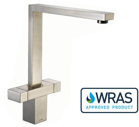 1810 Vesare Square Dual Control Kitchen Tap (Brushed Steel).