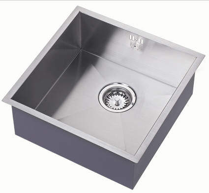 1810 Undermounted Kitchen Sink With Plumbing Kit (Satin, 400x400mm).