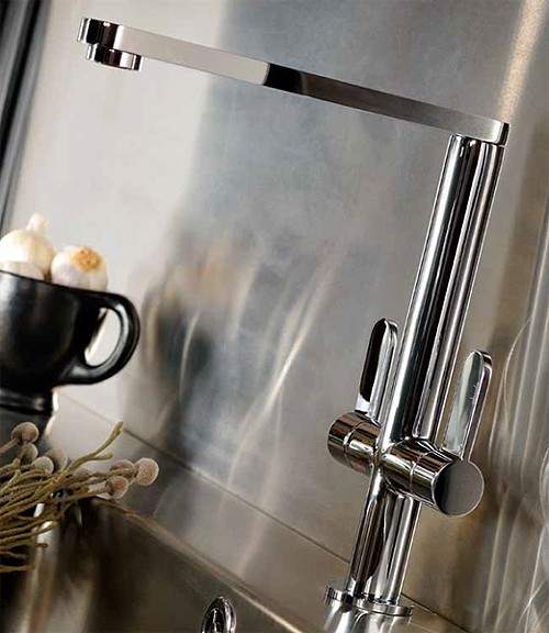 Abode Linear Monobloc Kitchen Tap With Swivel Spout (Chrome).