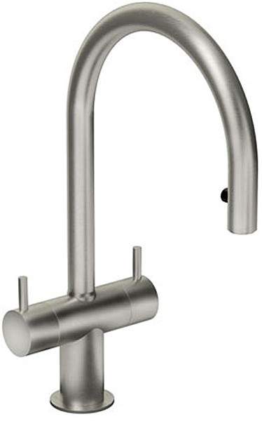 Abode Hesta Kitchen Tap With Spray Rinser (Brushed Nickel).