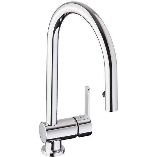 Abode Czar Single Lever Pull Out Kitchen Tap (Chrome).