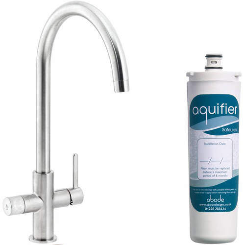 Abode Puria Aquifier Water Filter Kitchen Tap (Brushed Nickel).