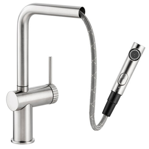 Abode Fraction Pull Out Kitchen Tap (Br Nickel).