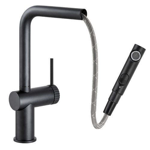 Abode Fraction Pull Out Kitchen Tap (M Black).