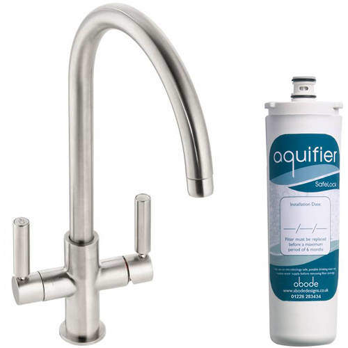 Abode Globe Aquifier Water Filter Kitchen Tap (Brushed Nickel).