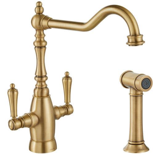 Abode Mayenne Monobloc Kitchen Tap With Handspray (An Brass).