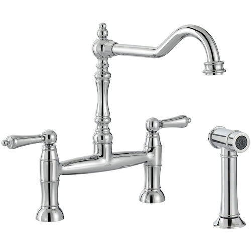 Abode Mayenne Bridge Kitchen Tap With Handspray (Chrome).
