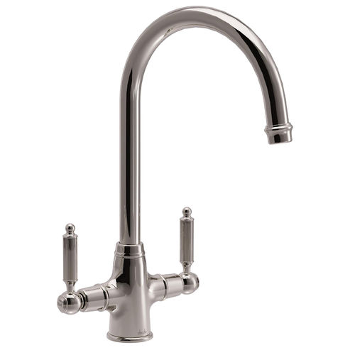 Abode Ornate Ornate Twin Lever Kitchen Tap (Polished Nickel).