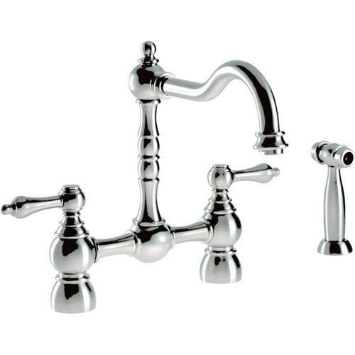 Abode Bayenne Bridge Kitchen Tap With Handspray (Chrome).