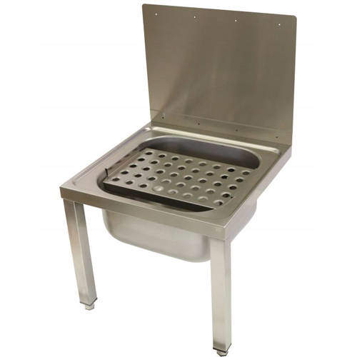 Acorn Thorn Wall Bucket Sink With Legs & Grating 500mm (Stainless Steel).